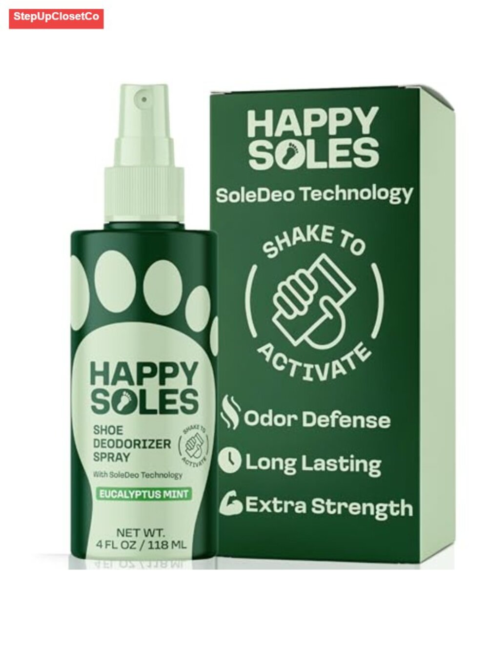 Shoe Deodorizer Spray Eucalyptus Mint 4oz Odor Fighter for Sneakers Boots